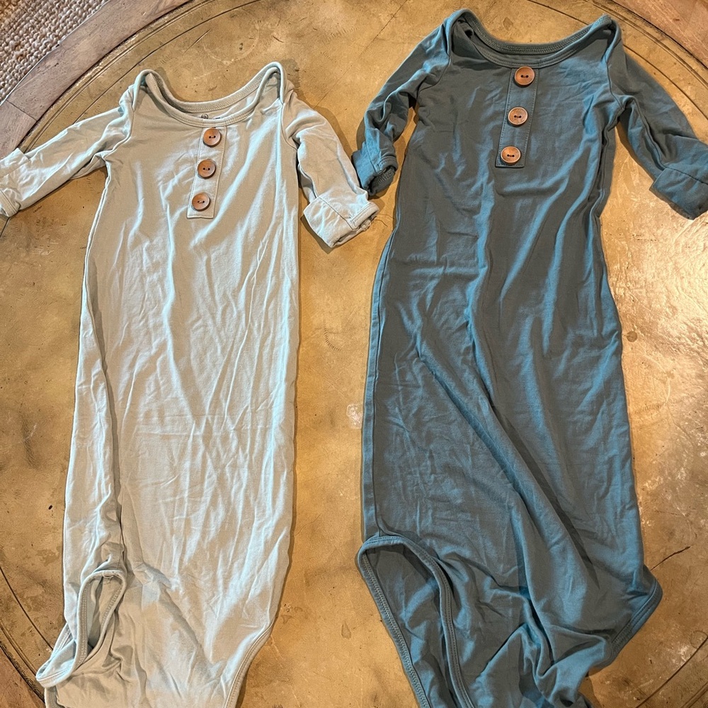 Caden Lane Newborn Nightgowns - Light Blue and Blue Gently Used